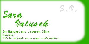 sara valusek business card