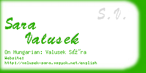 sara valusek business card